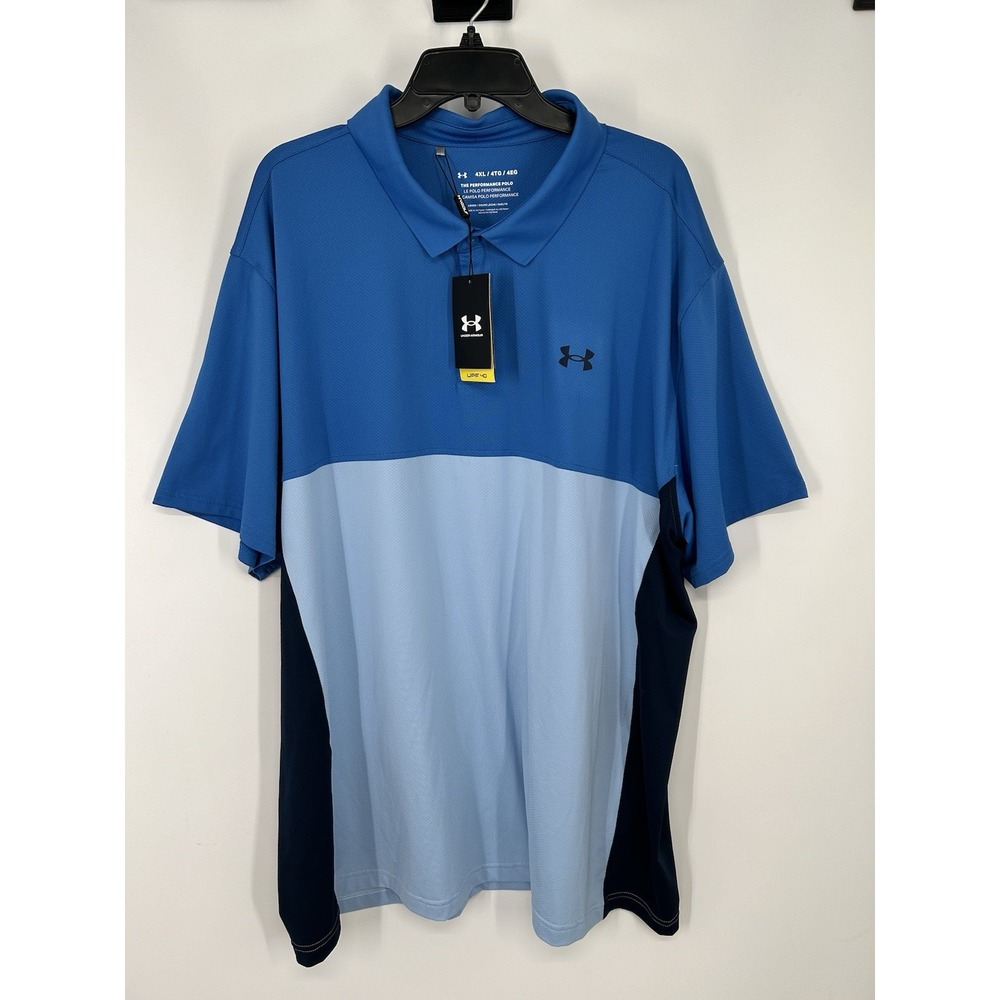 Under Armour The Performance Polo Shirt Short‎ Sleeve Colorblock Mens Size 4XL